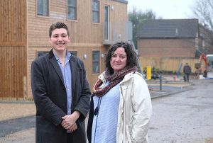 Ben Perry [Peppard] & Adele Barnet-Ward [Caversham] visit the new housing at Lowfield Road