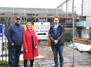 Cllrs David Absolom [Redlands], Rachel Eden [Whitley] & Ash Pearce [Church] check out the refurbishment programme at Hexham.